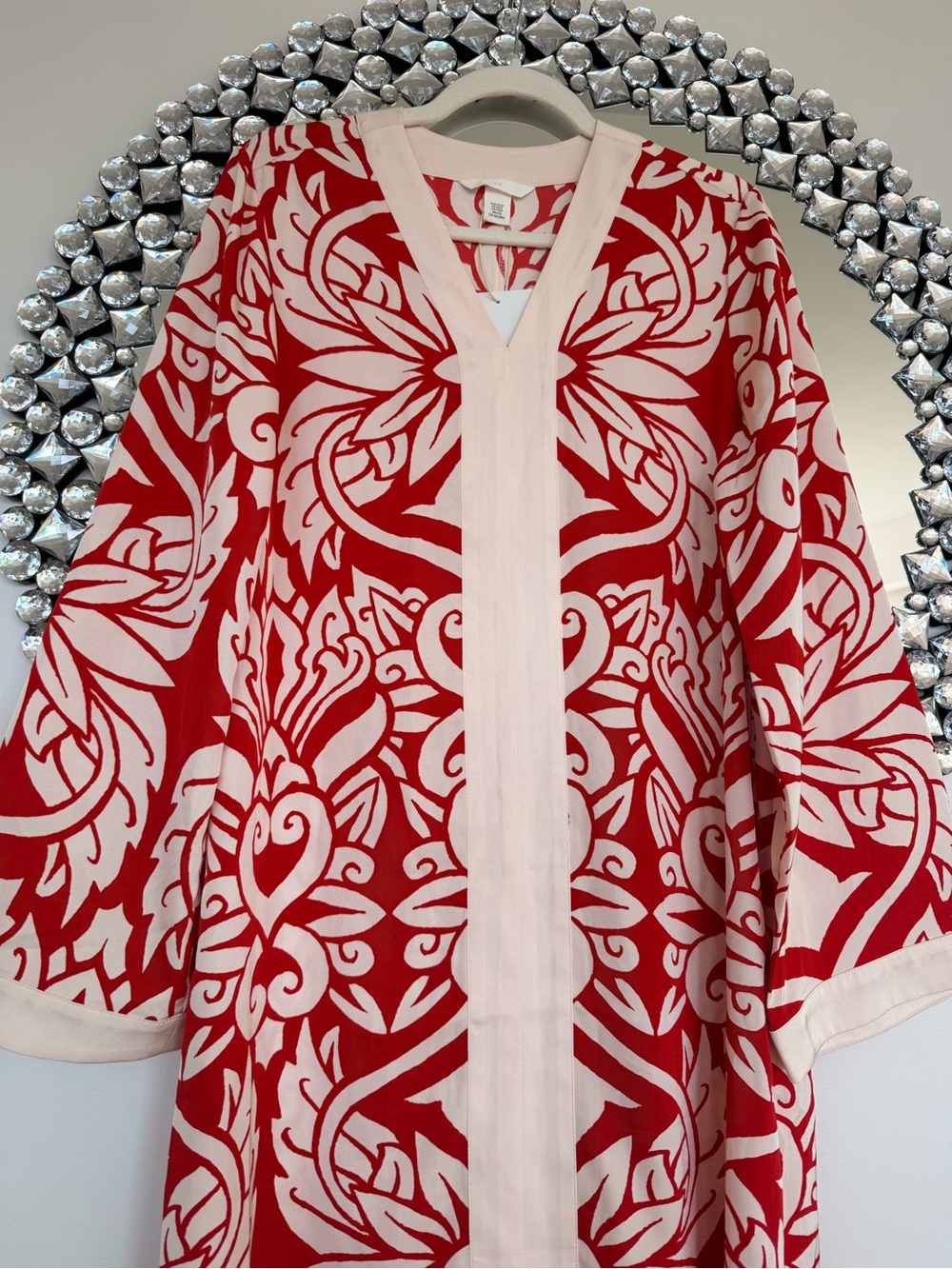 Red & Cream Floral Print Maxi Resort style dress - Picture 5 of 7